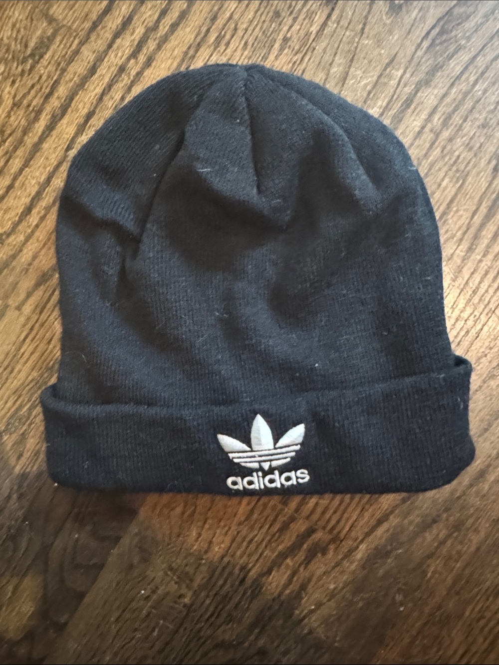 Adidas Black Trefoil Cuffed Beanie